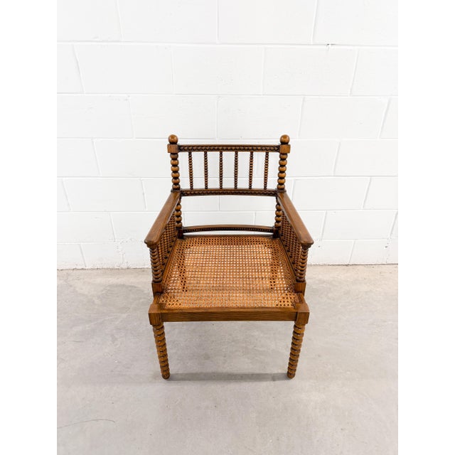Mid 20th Century William Morris Style Bobbin Turned Cane Chairs Mid Century For Sale - Image 5 of 18
