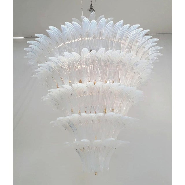 Italian 21st Century Opaline Palmette Chandelier by Fabio LTD For Sale - Image 3 of 9
