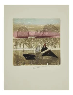 René Lubarow - Le Bas du Ciel - Etching - 1978
