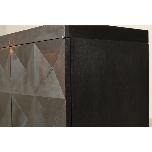Brutalist Bar Cabinet in Ebonized Oak by Jean Batenburg for MI, Belgium, 1960s For Sale - Image 15 of 17