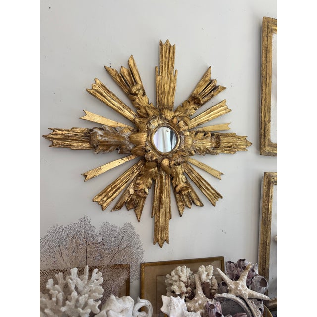 Contemporary Neo Baroque Style Giltwood Sunburst Mirror For Sale - Image 10 of 12