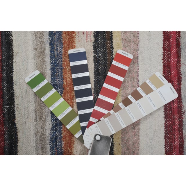 1960s Vintage Striped Turkish Flat-Weave Kilim Rag 13'1'' X 13'2'' For Sale - Image 12 of 13