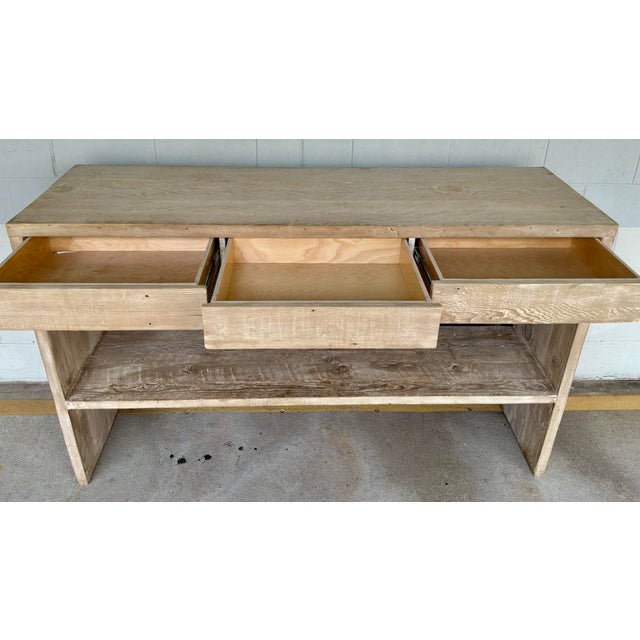 2020s Organic Modern Rustic Wood and Pierced Metal Bar For Sale - Image 5 of 9