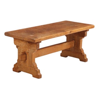 French Brutalist Style Gouged Carved Oak Coffee Table, C. 1960 For Sale