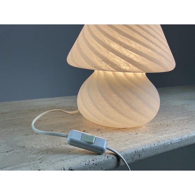 Ivory Murano Glass Mushroom Lamp, 1970s For Sale - Image 8 of 15