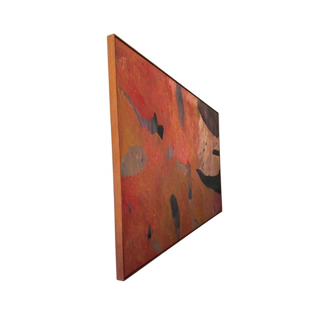 Textile Monumental 1991 Abstract Oil Painting in Earth Tones Signed L. Lizardo For Sale - Image 7 of 8
