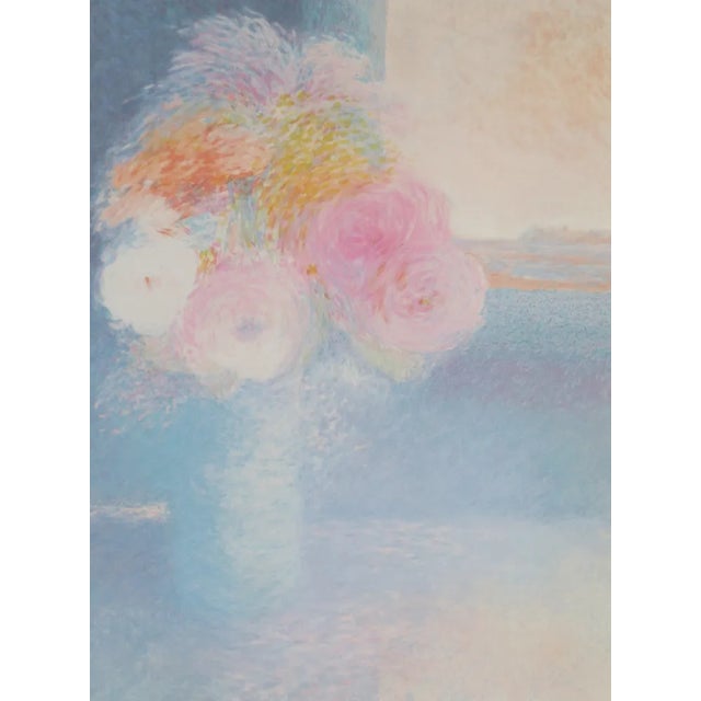 Claude Manoukian (1936-) Vertical bouquet Lithography signed, dedicated in pencil by hand by the artist justified HC paper...