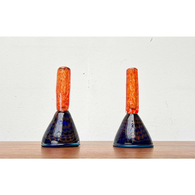 Vintage Art Glass Candleholders, Set of 2 For Sale - Image 12 of 14