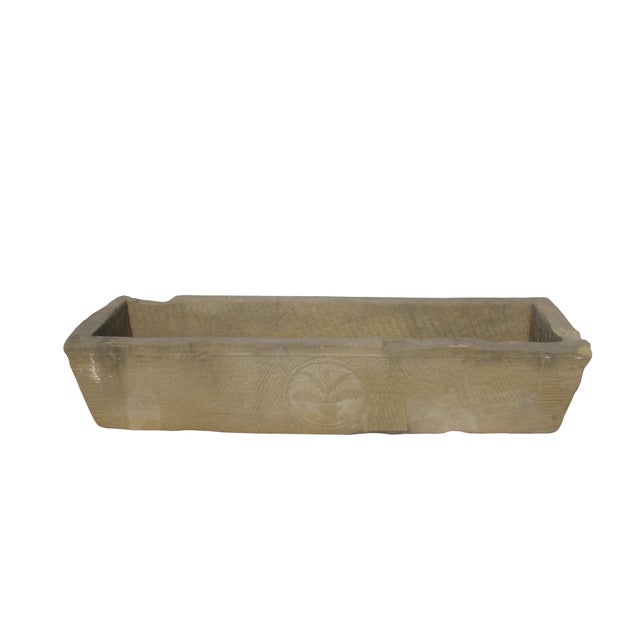71" Inch Long Hand Chiseled Stone Trough 64 For Sale - Image 4 of 12