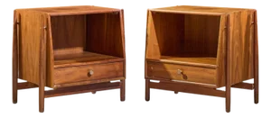 Kipp Stewart for Drexel Declaration Mid Century Walnut Floating Nightstand