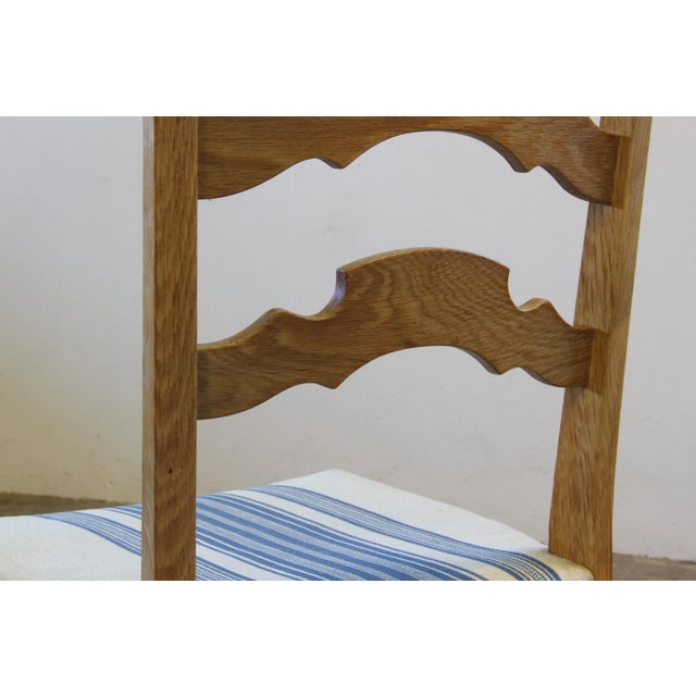 Mid-Century Modern Danish Modern Brualist Oak Dining Chairs in the style of Henning Kjærnulf, 1960s, Set of 4 For Sale - Image 3 of 18