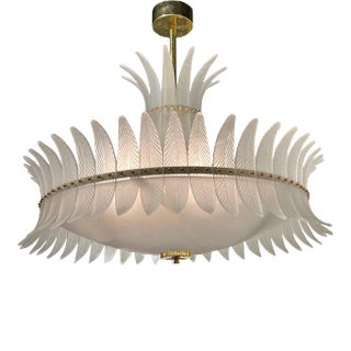 Modern Art Deco Style Murano Glass "Plume" Chandelier For Sale