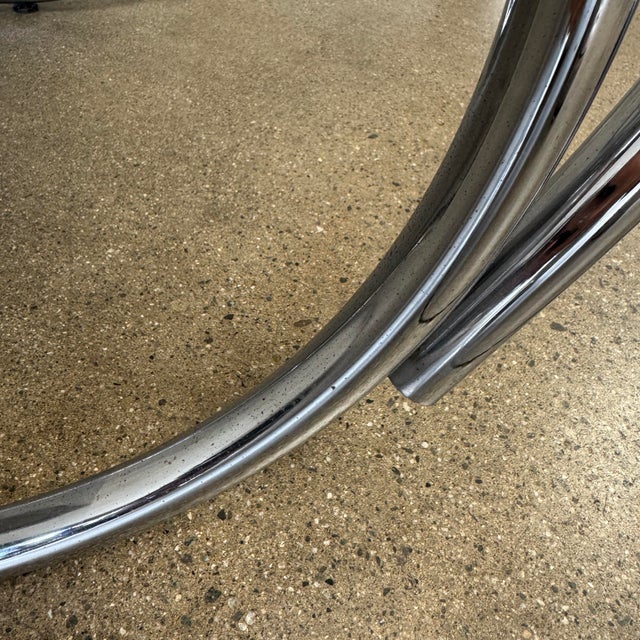 Vintage White Leather and Chrome Lounge Chair Attributed to Knoll For Sale - Image 12 of 12