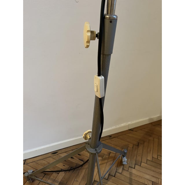 Vintage Industrial Floor Lamp on Tripod Base from Bundeswehr, 1960s For Sale - Image 12 of 14
