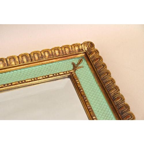 Mid-Century Venetian Gilt Wall Mirror with Turquoise Pattern, Italy, 1960s For Sale - Image 10 of 18