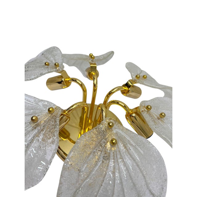 Murano Glass Leaf Flush Mount by Novaresi, Italy, 1970s For Sale - Image 13 of 17