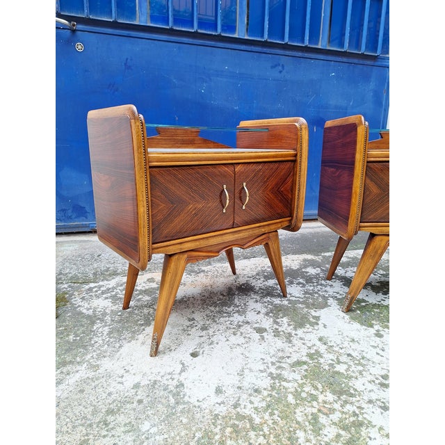 Briar and Glass Bedside Tables, Italy, 1950s, Set of 2 For Sale - Image 9 of 17