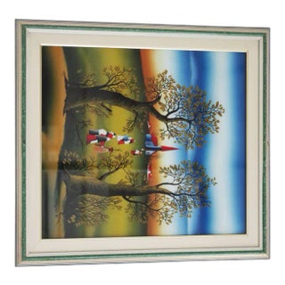 Oil on Canvas Paintings by Mugosa Naif, 1991, Set of 3 For Sale