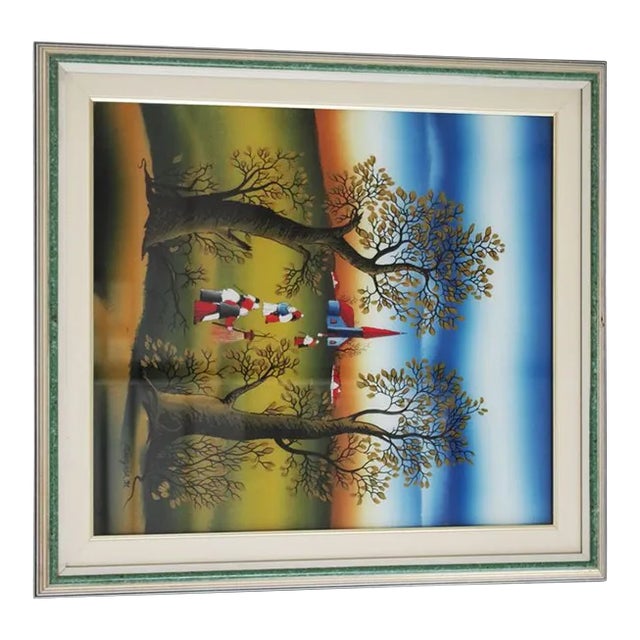 Oil on Canvas Paintings by Mugosa Naif, 1991, Set of 3 For Sale