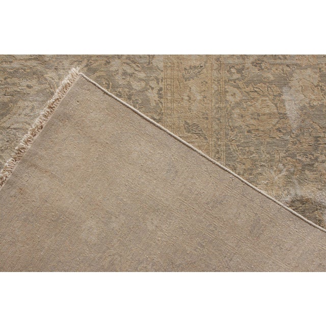 Textile Rug & Kilim’s Transitional Style Rug in an All Over Gray, Beige-Brown Floral Pattern For Sale - Image 7 of 7