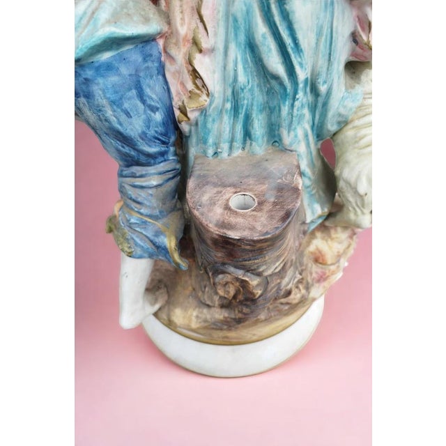 Large Capodimonte Figurine Group of Boys with Lamb and Dog, 1890s For Sale - Image 14 of 18