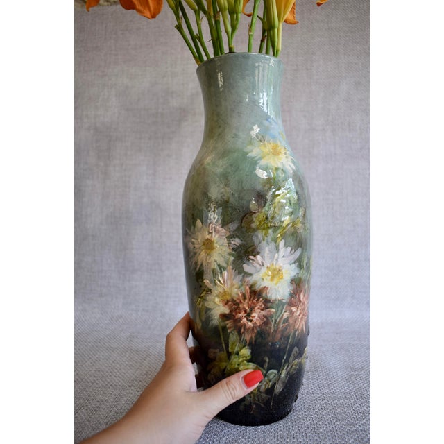 Impressionist Vase Montigny Sur Loing, Atelier g.delvaux, Signed, 1890s For Sale - Image 13 of 15