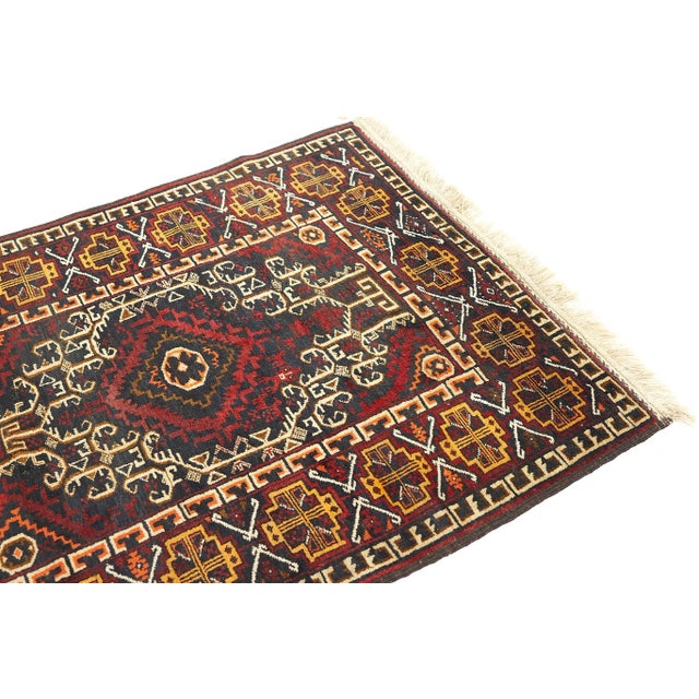 Mid Century Brown and Orange Medium Pile Wool Rug For Sale In Chicago - Image 6 of 10