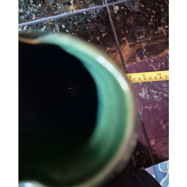 Ceramic Vintage Mid-Century Dartmouth Pottery Devon Green Fish "Gurgling" Gluggle Jug (j.g.) For Sale - Image 7 of 9