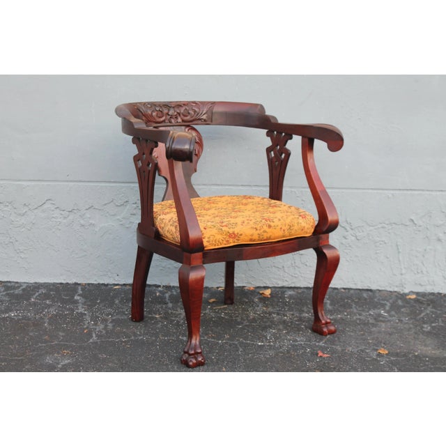 1940s Vintage Empire Style Carved Side Chair For Sale - Image 11 of 12