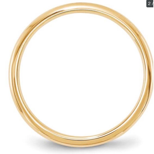 Early 21st Century 14 Karat Yellow Gold Half Round Classic Wedding Band Solid Ring For Sale - Image 5 of 18