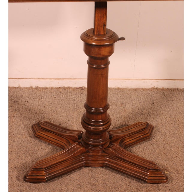 Antique Convertible Drawing Table in Walnut, 1800s For Sale - Image 3 of 13
