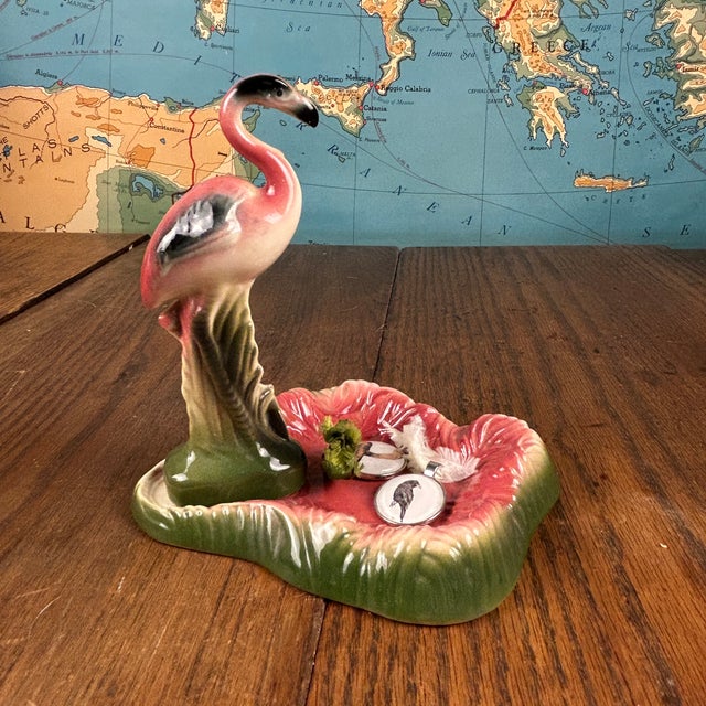 Mid-Century Modern Pink Flamingo Dish – Maddux of California Ceramic Figurine – 1950s Kitsch Tropical Decor For Sale - Image 15 of 18