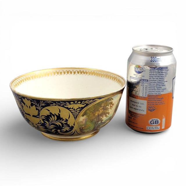 Late Georgian Derby Cabinet Bowl with English and Italian Views, 1800s For Sale - Image 11 of 12