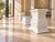 Hollywood Regency Vintage Fleur-De-Lis Glass Coffee Table & Pedestal Side Tables – Custom Redesigned Set of 3 For Sale - Image 3 of 13