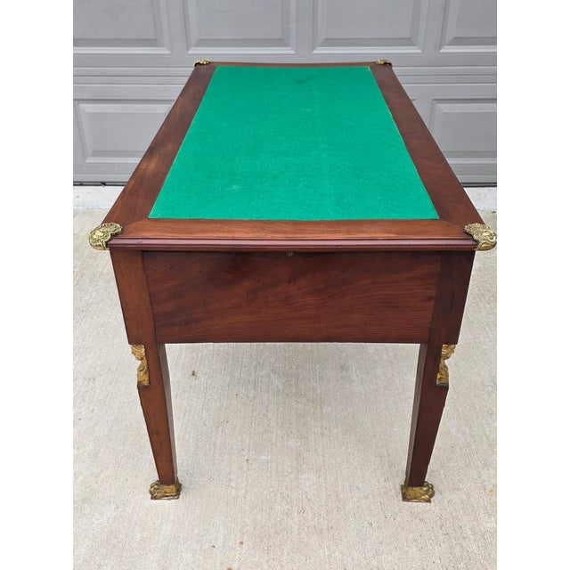 19th Century French Empire Gilt Bronze Mounted Writing Desk For Sale - Image 10 of 18