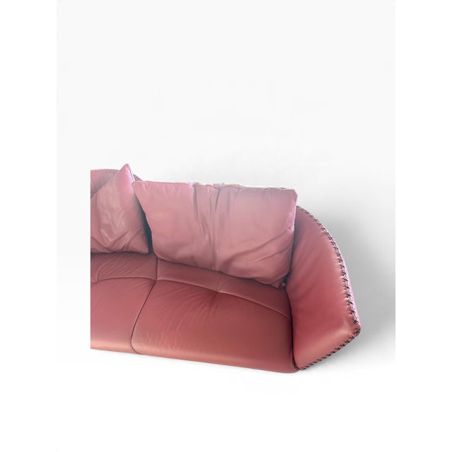 Vintage DS-102 Red Leather Sofa with Ottomans from de Sede, 1990s, Set of 4 For Sale - Image 6 of 9