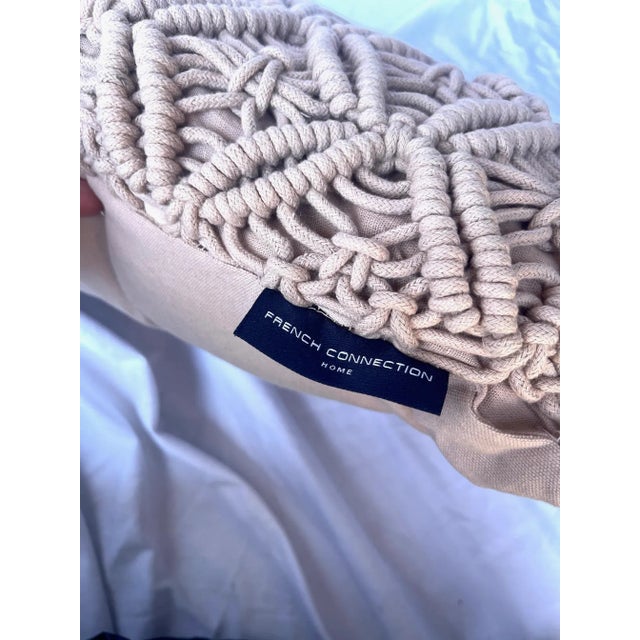 Boho Chic Blush MacramÃ© Pillow W/Fringe For Sale In Palm Springs - Image 6 of 6