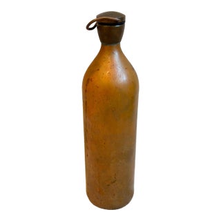 Antique Copper Storage Bottle – Tin Lined – 19th Century Kitchen or Apothecary Vessel For Sale
