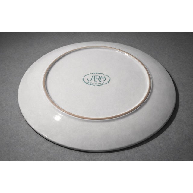 Rustic European Late 20th Century Hand-Painted Italian Ceramic Fruit Charger Platter Ceramica Arm 16.5” For Sale - Image 3 of 7