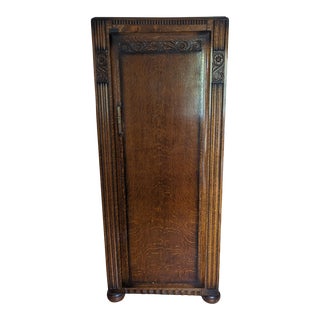 Early 20th Century Antique Art Nouveau Art Deco Wardrobe Armoire Chifferobe Carved Walnut For Sale