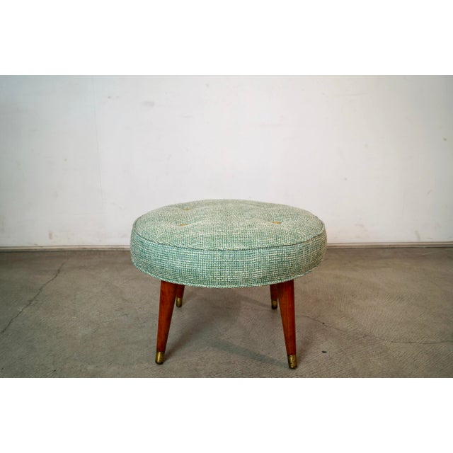 Vintage original Midcentury Modern foot stool for sale. Was professionally reupholstered in new fabric and foam. We had it...