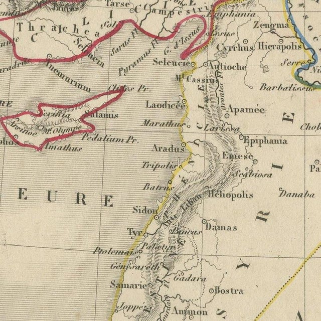 Antique Map of Asia Minor, 1845 For Sale - Image 9 of 12