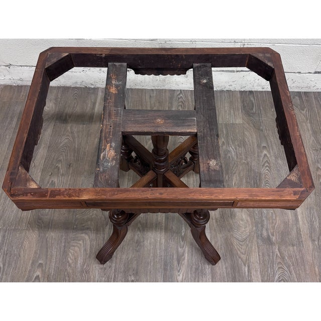 Antique Victorian Eastlake Renaissance Revival Marble Walnut Center Parlor Table For Sale - Image 11 of 13