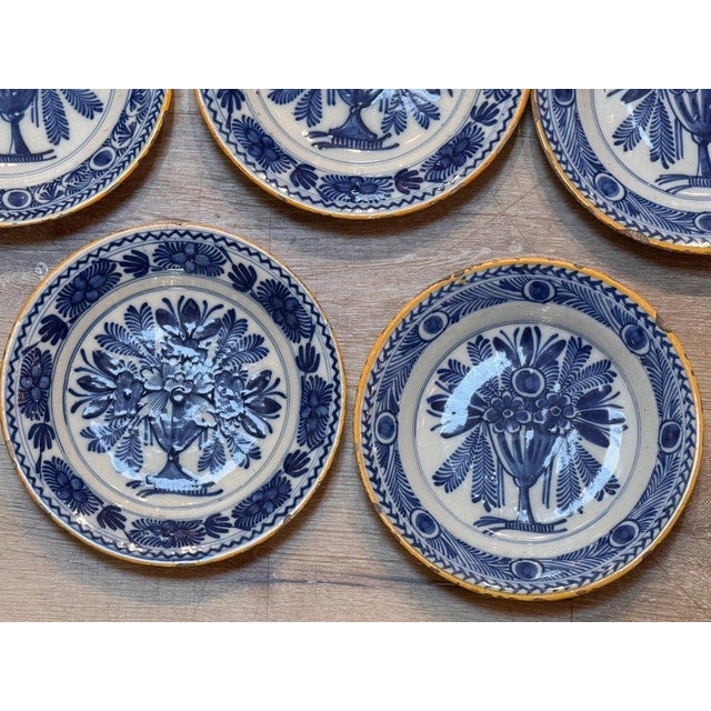 18th Century Set of 12 Delft Tin-Glazed Blue and White Plates, 18th Century For Sale - Image 5 of 8