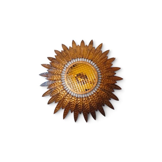 Large Spanish crown light in gilt metal and frosted glass We have in stock few colors of Glass ! greeen ; white ; orange ;...