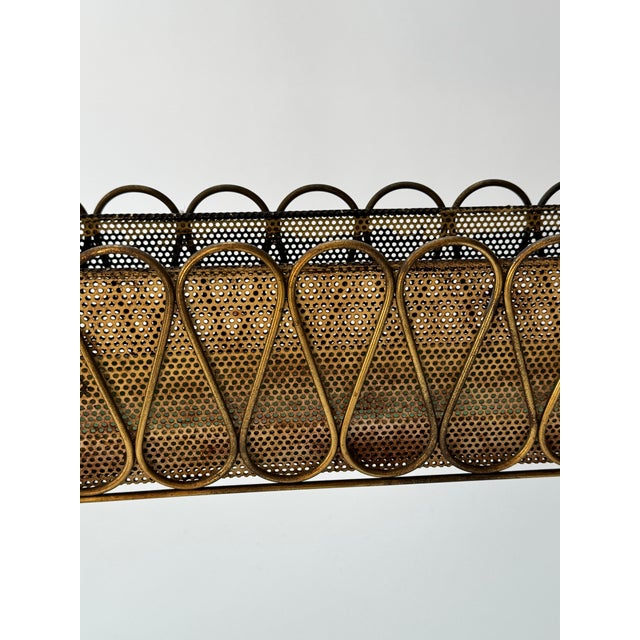 Cesare Lacca Italian Console Table in Walnut, Brass, Italy 1950s For Sale - Image 9 of 17