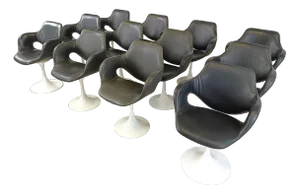 Vintage Tulip Dining Chairs by Boris Tabacoff, 1960s, Set of 12