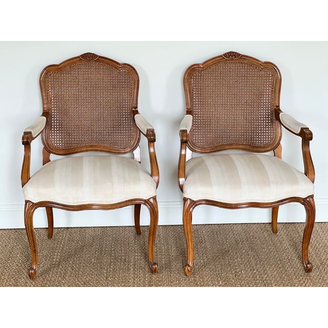French Caned Back Occasional Chair Warm Honey Finish With Light