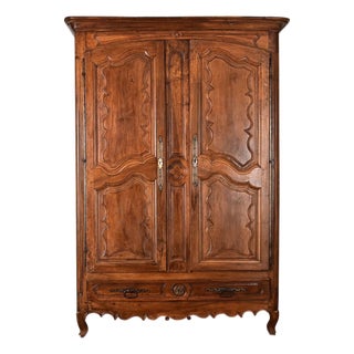 French 18th Century Massive Louis XV Carved Armoire For Sale