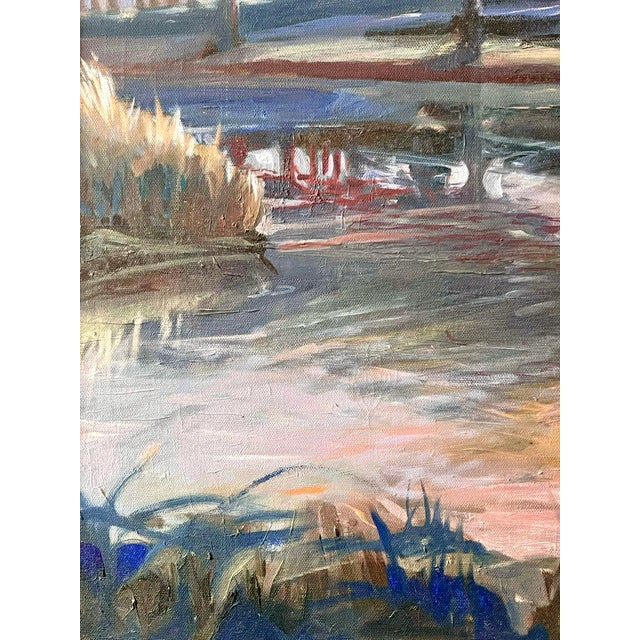 Late 20th Century Modern Impressionist Oil on Canvas of Burying Hill Beach, Westport, Connecticut For Sale - Image 9 of 14